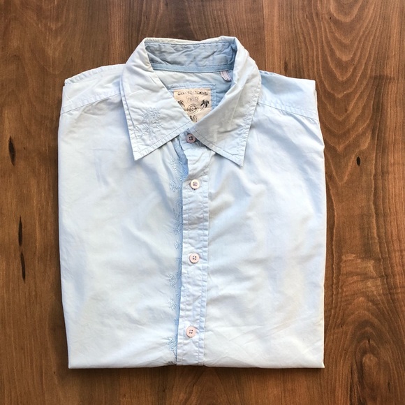 Guess Mens Long Sleeve Shirt- Blue - Picture 9 of 9